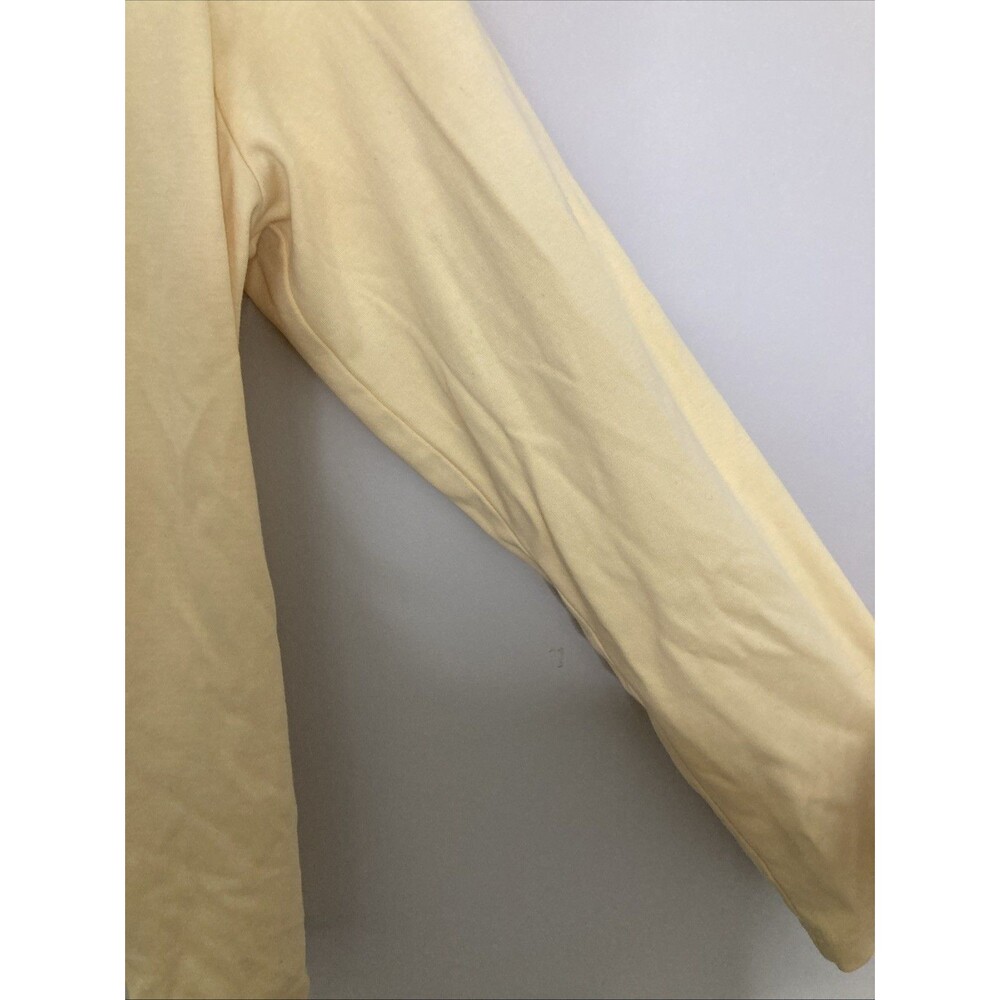 LL Bean Shirt Womens M Long Sleeve Supima Cotton Mock Neck Butter Yellow - Picture 5 of 10